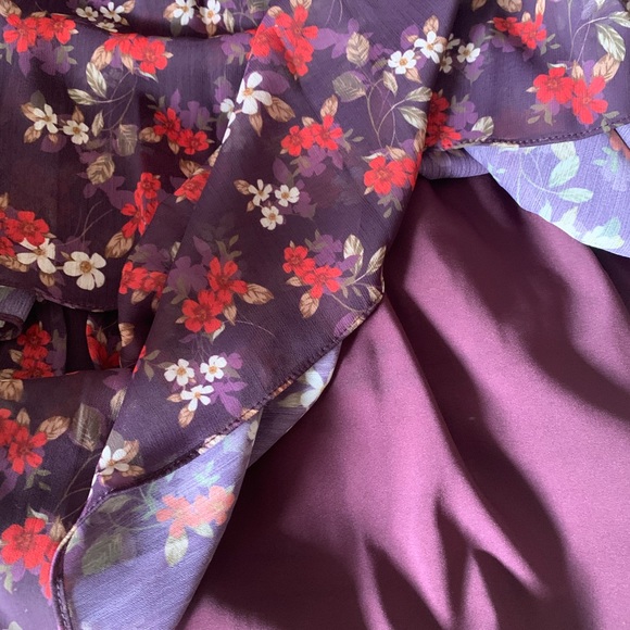 Eliza J Floral Mockneck Tiered Mini Dress, size 8 - Picture 5 of 7